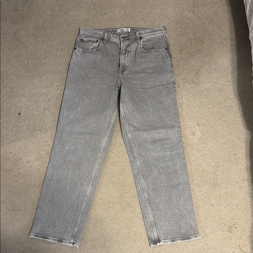 Abercrombie & Fitch Gray Straight Jeans